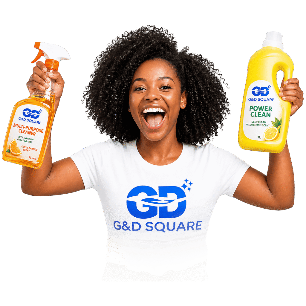 woman holding clean agents